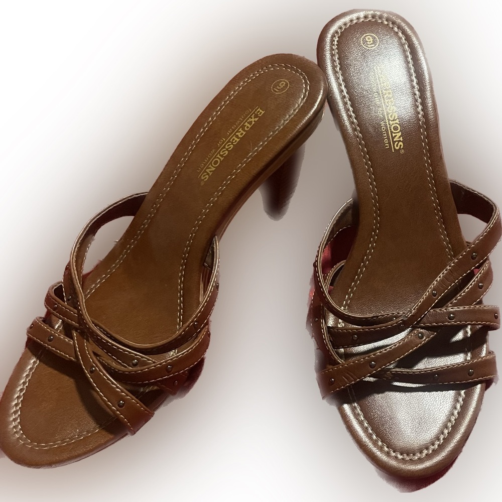 Expressions size 9 strapped heels